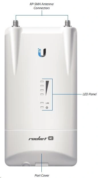 UBNT airMAX Rocket5 AC Lite [Client/AP/Repeater, 5GHz, 802.11a/n/ac, 27dBm, 2xRSMA]