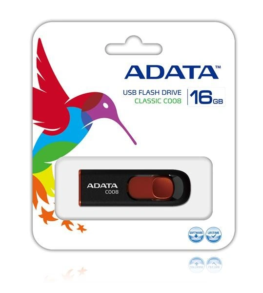 ADATA Flash Disk 16GB USB 2.0 Classic C008, černý