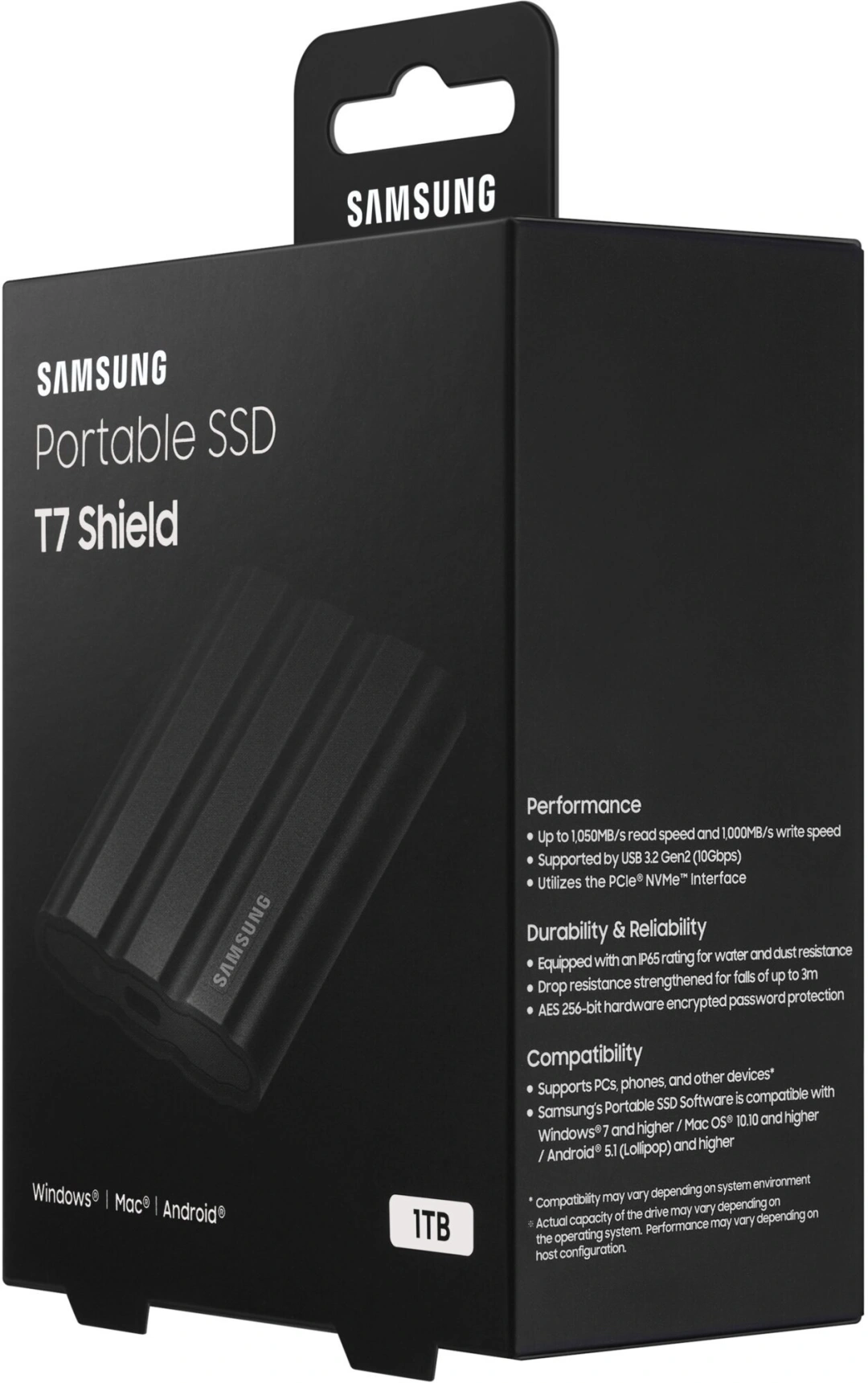Samsung T7 Shield, 1TB, černá