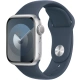 Apple Watch Series 9, 41mm, Silver, Storm Blue Sport Band - M/L