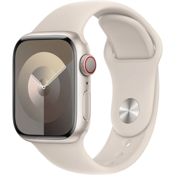 Apple Watch Series 9, Cellular, 41mm, Starlight, Starlight Sport Band - M/L