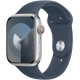 Apple Watch Series 9, Cellular, 45mm, Silver, Storm Blue Sport Band - S/M