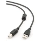 GEMBIRD Kabel USB 2.0 A-B propojovací 1,8m Premium (černý, ferit, zlacené kontakty)