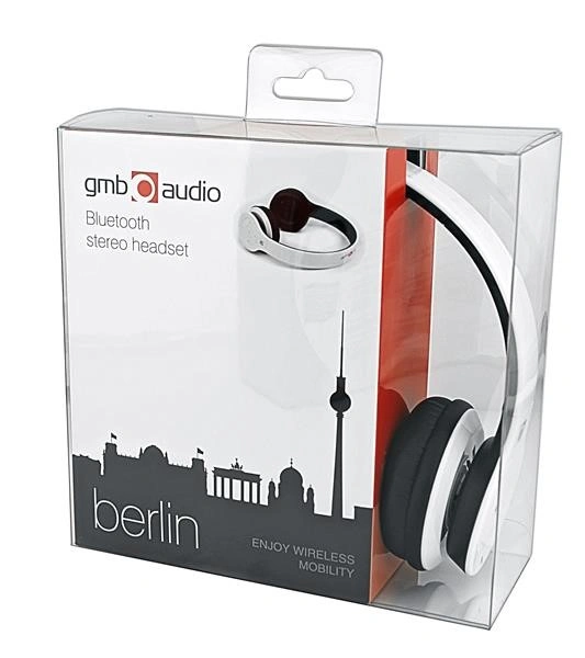 Gembird Sluchátka Berlin Bluetooth, mikrofon, bílá