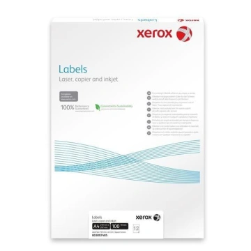 Xerox Papír - Bílé samolepicí štítky pro černobílý tisk - ostré rohy ( Labels 1UP 210x297, 100 listů