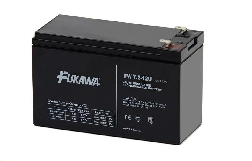 Baterie - FUKAWA FW 7,2-12 F2 U (12V/7,2 Ah - Faston 250) SLA baterie, konektor