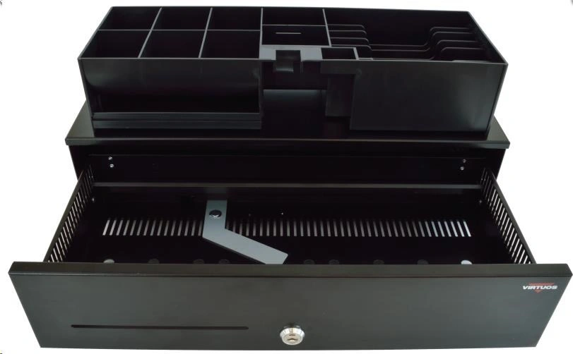 Virtuos pokladní zásuvka SK-500C, s kabelem , pořadač 6/8, 9-24V, černá