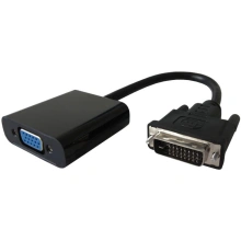 PremiumCord převodník DVI na VGA s krátkým kabelem, černá