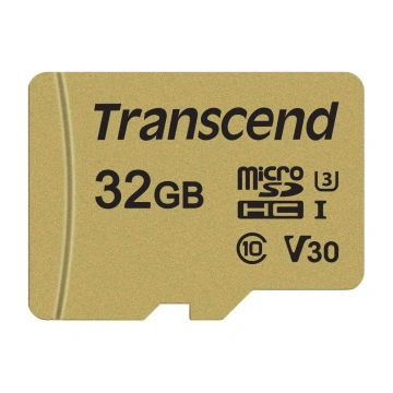 TRANSCEND Micro SDHC 500S 32GB UHS-I U3 V30, adaptér