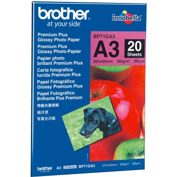 Brother Foto papír BP71GA3, A3, 20 ks, 260g/m2, lesklý