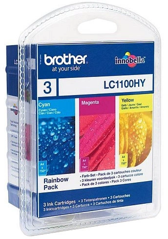 BROTHER INK LC-1100 azurová/purpurová/žlutá HY Pack pro MFC-6490CW/DCP-6690CW