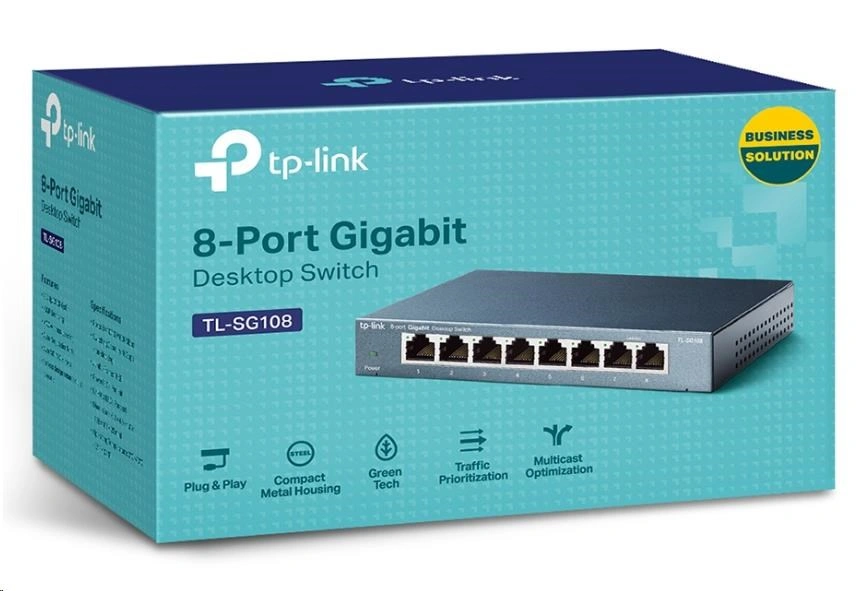 TP-Link TL-SG108 nekonfigurovatelný switch 8 portů