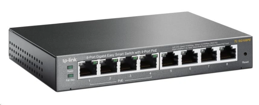 TP-Link TL-SG108PE 8x Gigabit Desktop Switch, 4x PoE 802.3af 55W