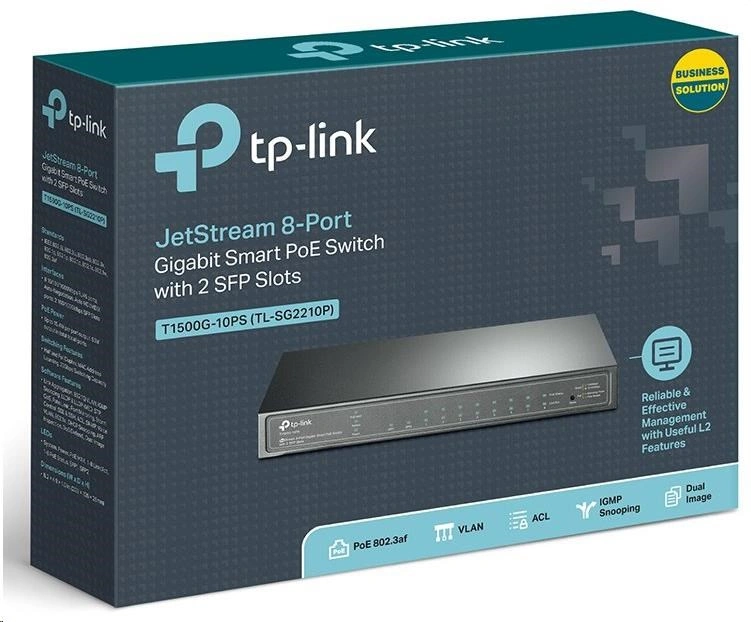 TP-LINK T1500G-10PS 10ti portový PoE switch