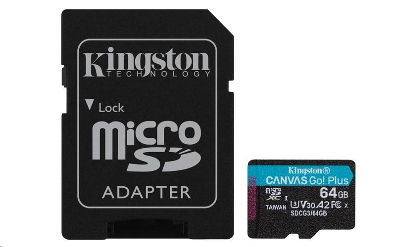 Kingston MicroSDXC Canvas Go Plus 64GB + adaptér