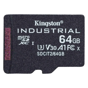 Kingston 64GB microSDXC Industrial C10 A1 pSLC Card Single Pack