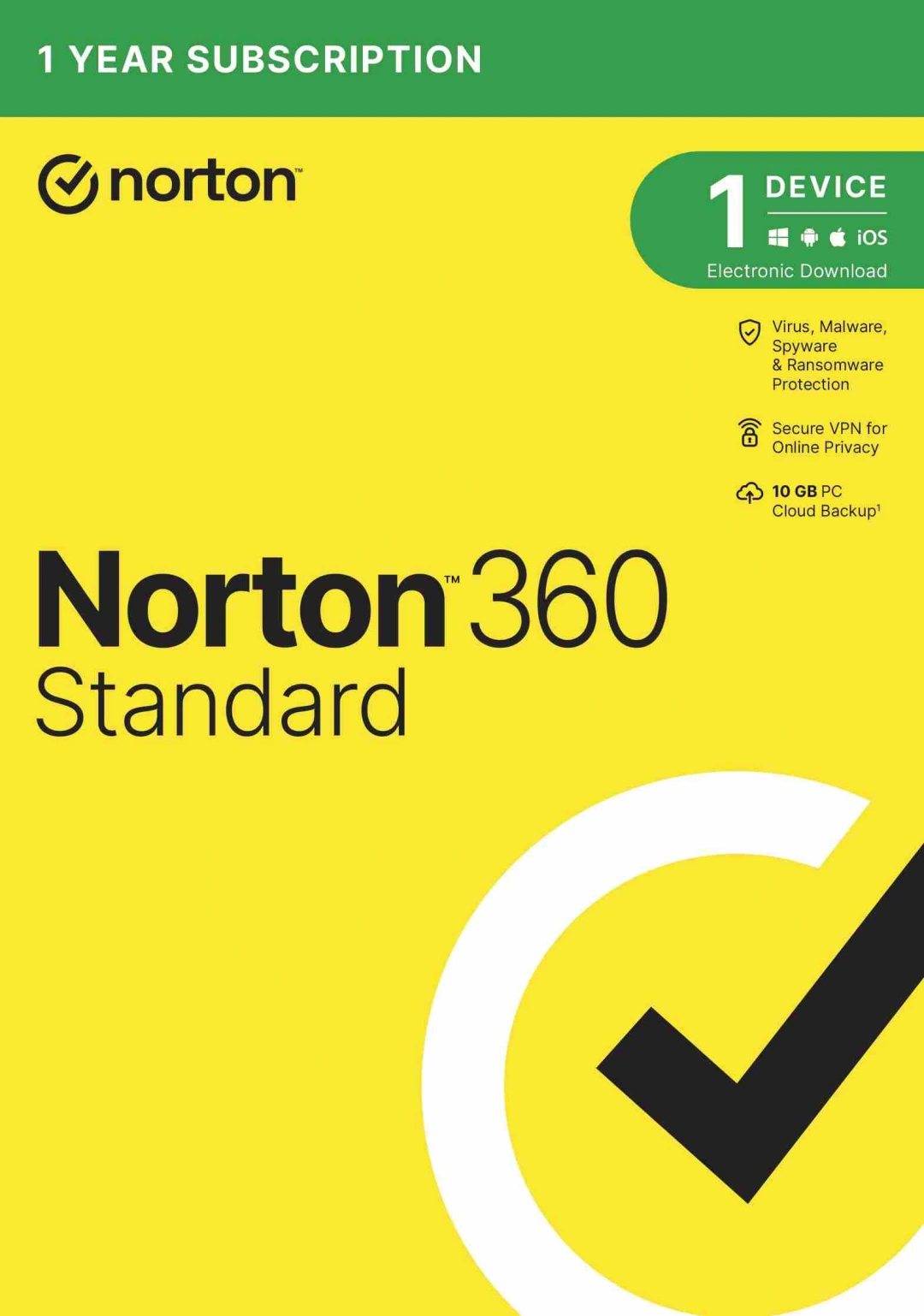 Norton 360 Standard 10GB + VPN 1 uživatel pro 1 zařízení na 1 rok 