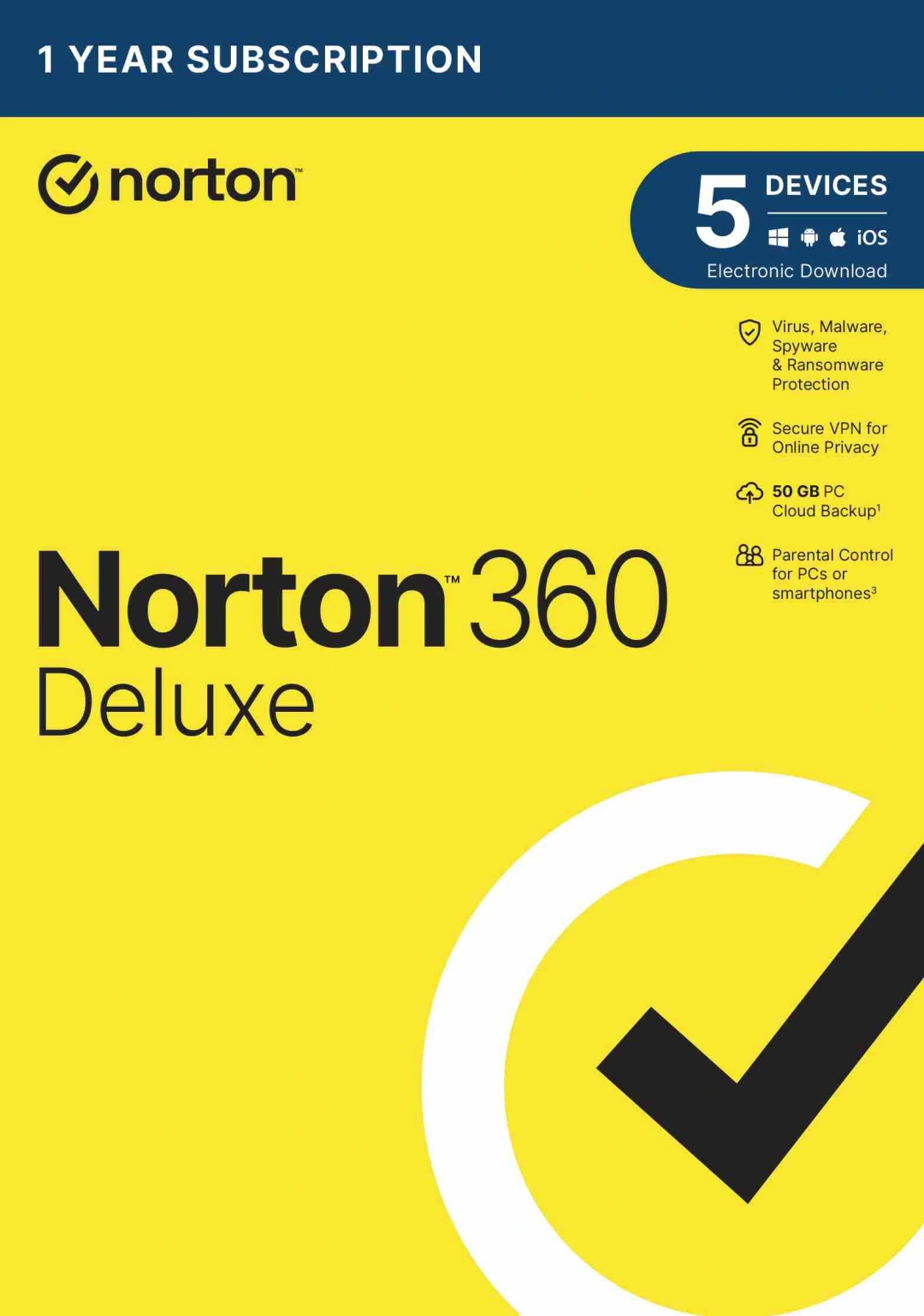 Norton 360 Deluxe 50GB +VPN 1 uživatel pro 5 zařízení na 1 rok 