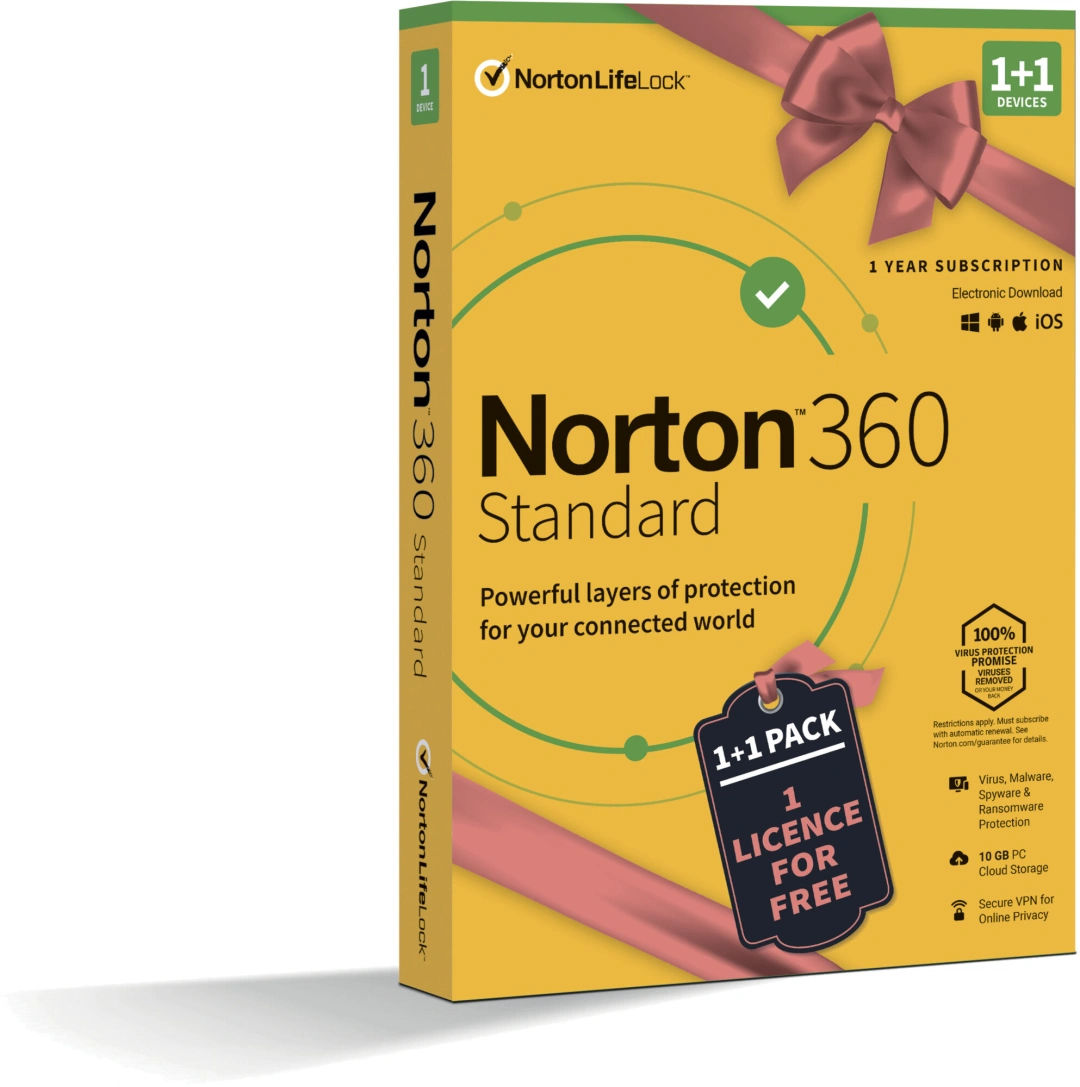 Norton 360 Standard 10GB + VPN 1+1 uživatel pro 1 zařízení na 1 rok