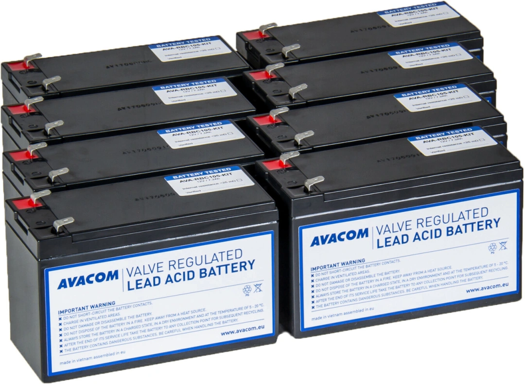 Avacom náhrada za RBC105 (8ks) - kit pro renovaci baterie UPS