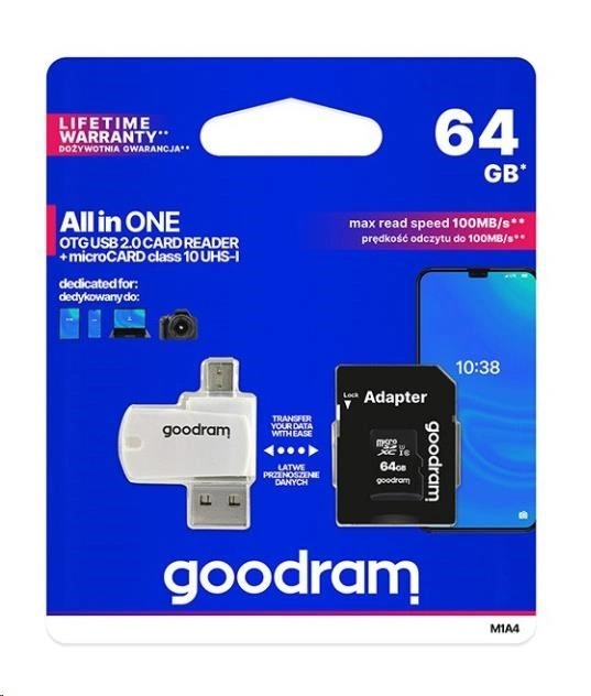GOODRAM microSDXC karta 64GB M1A4 All-in-one 