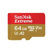 SanDisk Micro SDXC Extreme 64GB UHS-I U3 (170R/80W) + adapter (SDSQXAH-064G-GN6MA)