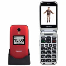 Evolveo EasyPhone FS s nabíjecím stojánkem, červená