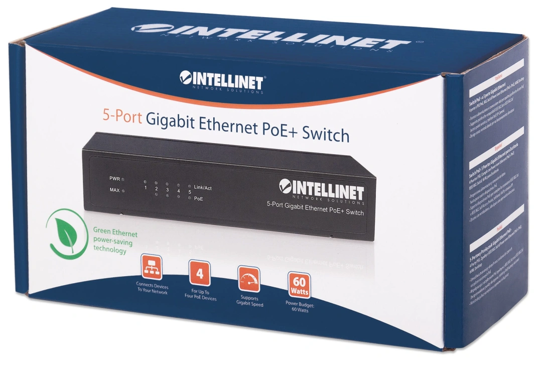 Intellinet Switch Giga 5X Poe+ Desktop