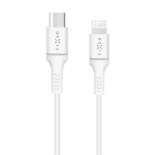 FIXED USB-C/Lightning, PD, MFI, 18W, 2m, bílá