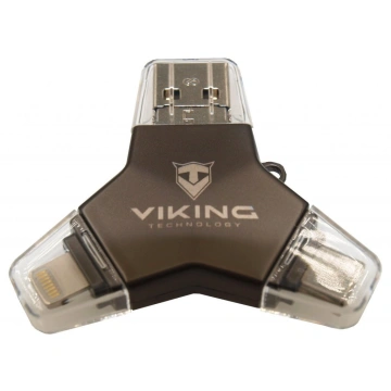 Viking 32GB, lightning, micro USB, USB typ C černá