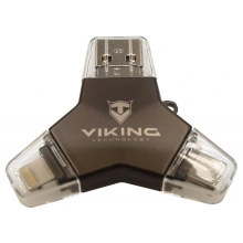 Viking 64GB, lightning, micro USB, USB typ C černá