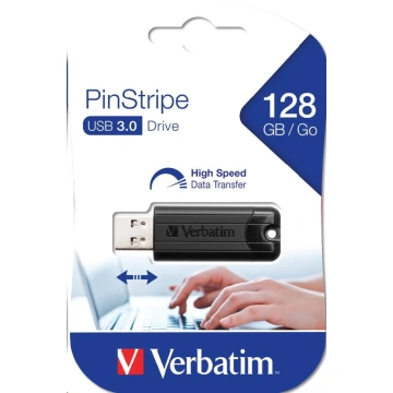 Verbatim PinStripe, 128GB - černá