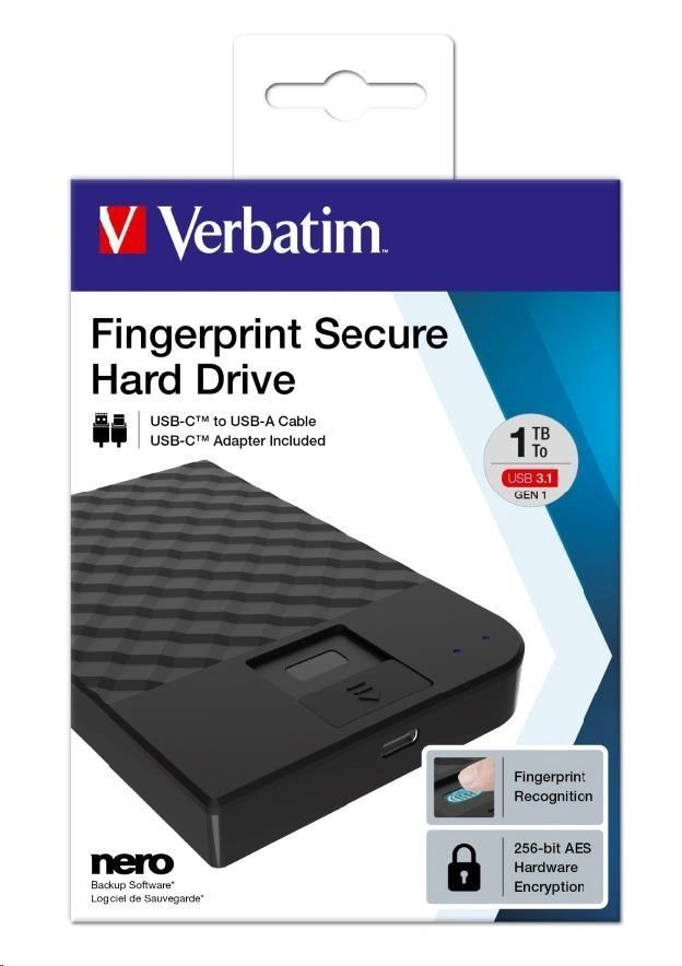 VERBATIM HDD 2TB Fingerprint Secure (53651)