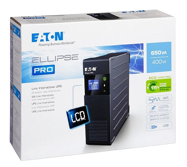 Eaton Ellipse PRO 650 IEC, UPS 650VA, 4 zásuvky IEC, LCD