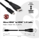 Club3D Micro HDMI na HDMI 2.0, podpora 4k/60Hz, obousměrný,1m