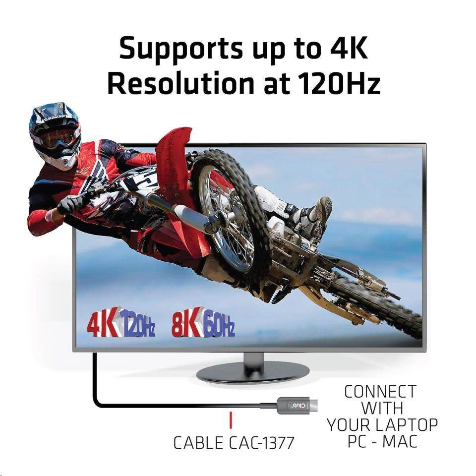 Club3D Kabel HDMI, Ultra High Speed HDMI™ Certifikovaný AOC Kabel, 4K@120Hz, 8K@60Hz, jednosměrný, 1