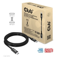 Club3D kabel USB4 Gen3x2, 8K@60Hz, Power Delivery 240W, 3m, černá