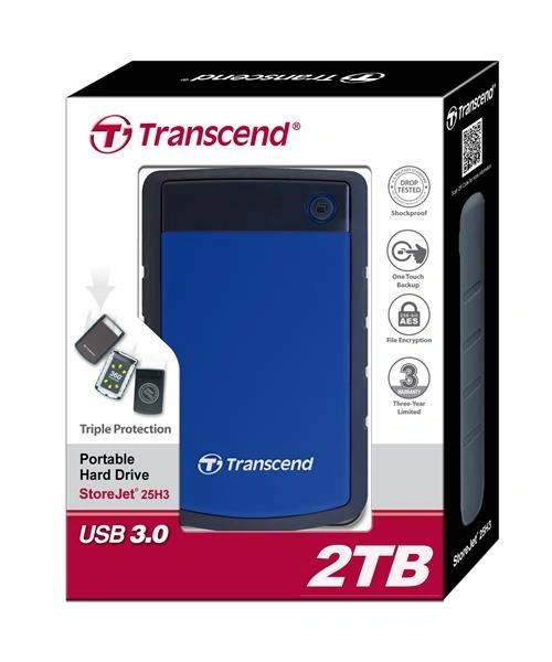 Transcend StoreJet 25H3B - 4TB, modrá