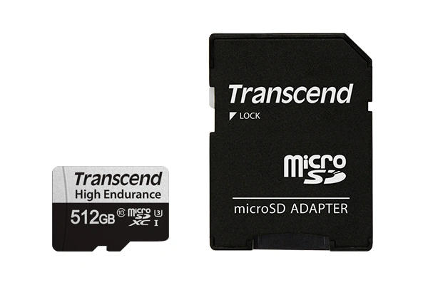 Transcend 512GB microSDXC 350V UHS-I U1 (Class 10) High Endurance, černá