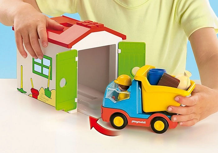 Playmobil Vyklápěcí auto s garáží , 1.2.3, 6 dílků