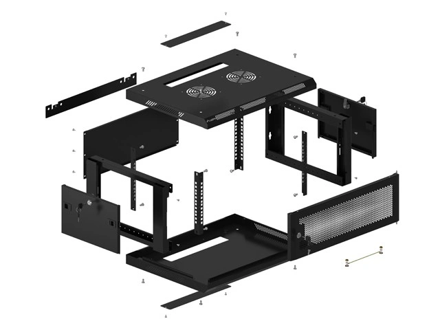 Lanberg WF01-6404-23B, nástěnný, jednodílný, 4U/600x450, černá
