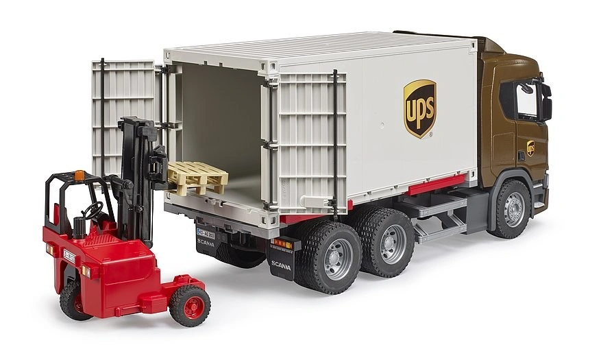 Bruder Logistický vůz Scania UPS s vysokozdvižným vozíkem
