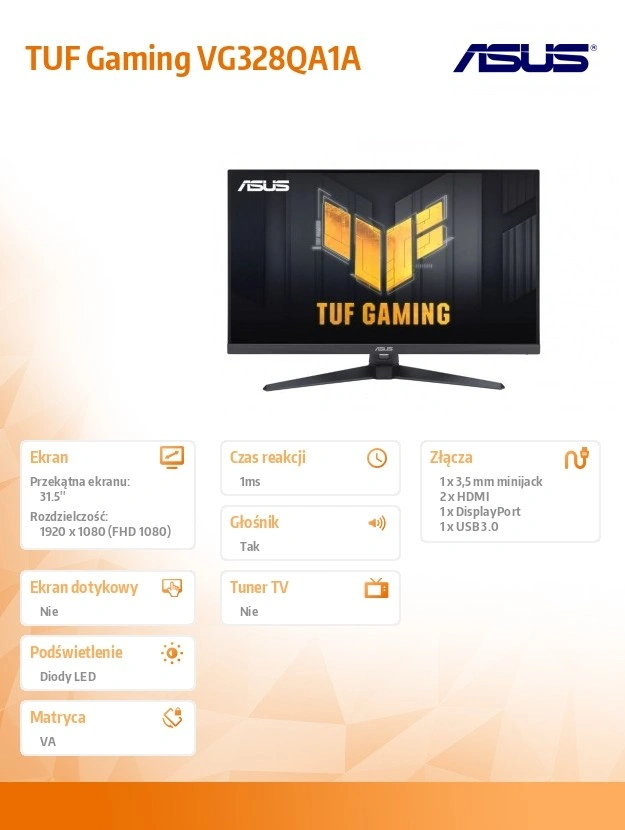 ASUS TUF Gaming VG328QA1A - LED monitor 31,5