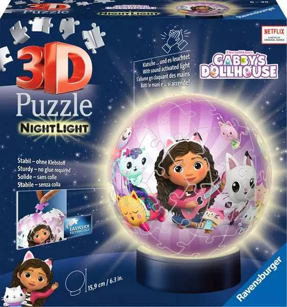 Ravensburger Puzzle-Ball Gabby’s Dollhouse 72 dílků (noční edice)