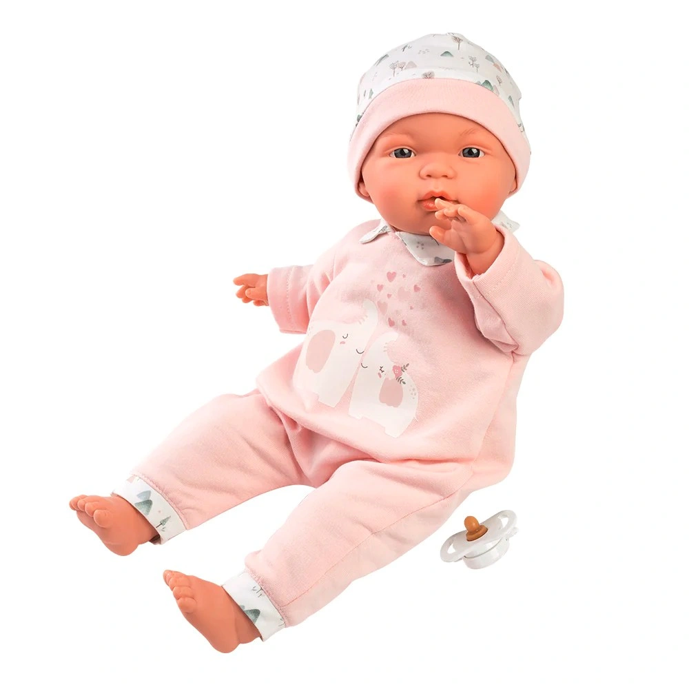 Llorens 13848 JOELLE - realistická panenka miminko s měkkým látkovým tělem - 38 cm