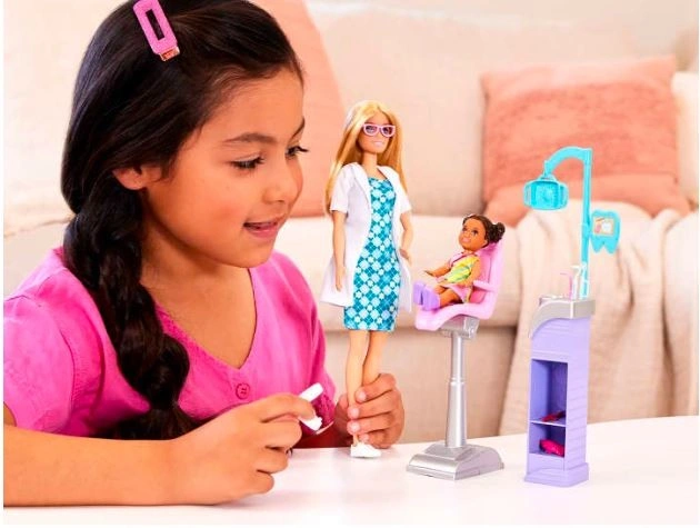 Mattel Barbie Povolání herní set s panenkou - Zubařka blondýnka DHB63