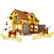 Wader Play House - Ranč s koňmi plast + kůň 4ks v krabici 59x39x15cm