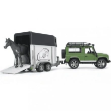 Bruder Land Rover Defender s přepravníkem na koně