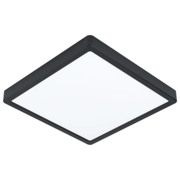 Eglo Fueva 5, čtverec, 28,5 cm, teplá bílá, IP44, černá