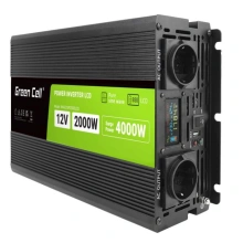 Green Cell Przetwornica napicia  PowerInverter LCD 12 V 2000W/40000W Przetwornica samochodowa z wywi